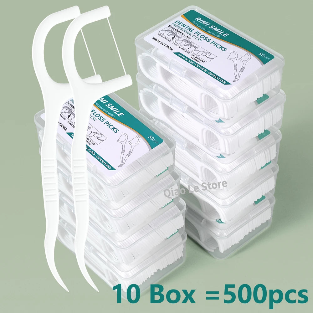1/2/5/10 Box Portable Disposable Dental Floss Plastic Toothpick