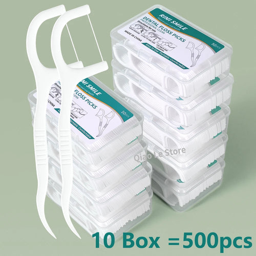 1/2/5/10 Box Portable Disposable Dental Floss Plastic Toothpick