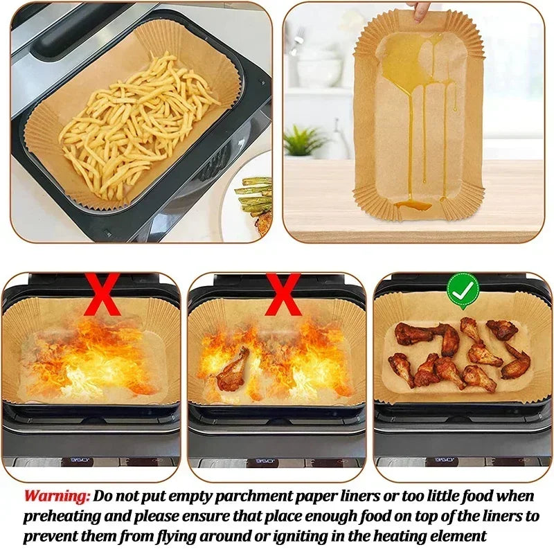 Disposable Air Fryer Paper Non-Stick Kitchen Baking Airfryer Mat