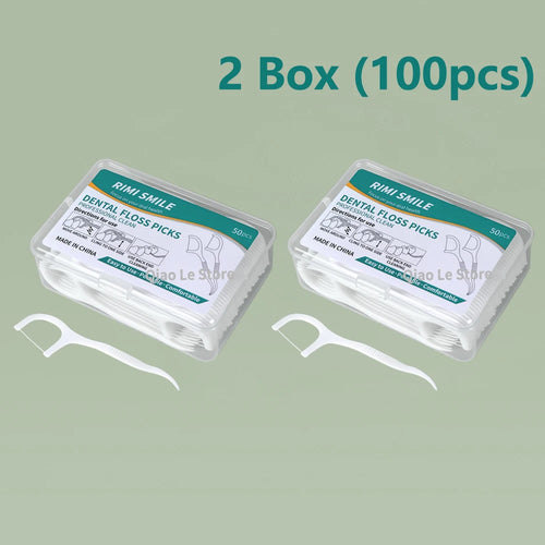 1/2/5/10 Box Portable Disposable Dental Floss Plastic Toothpick