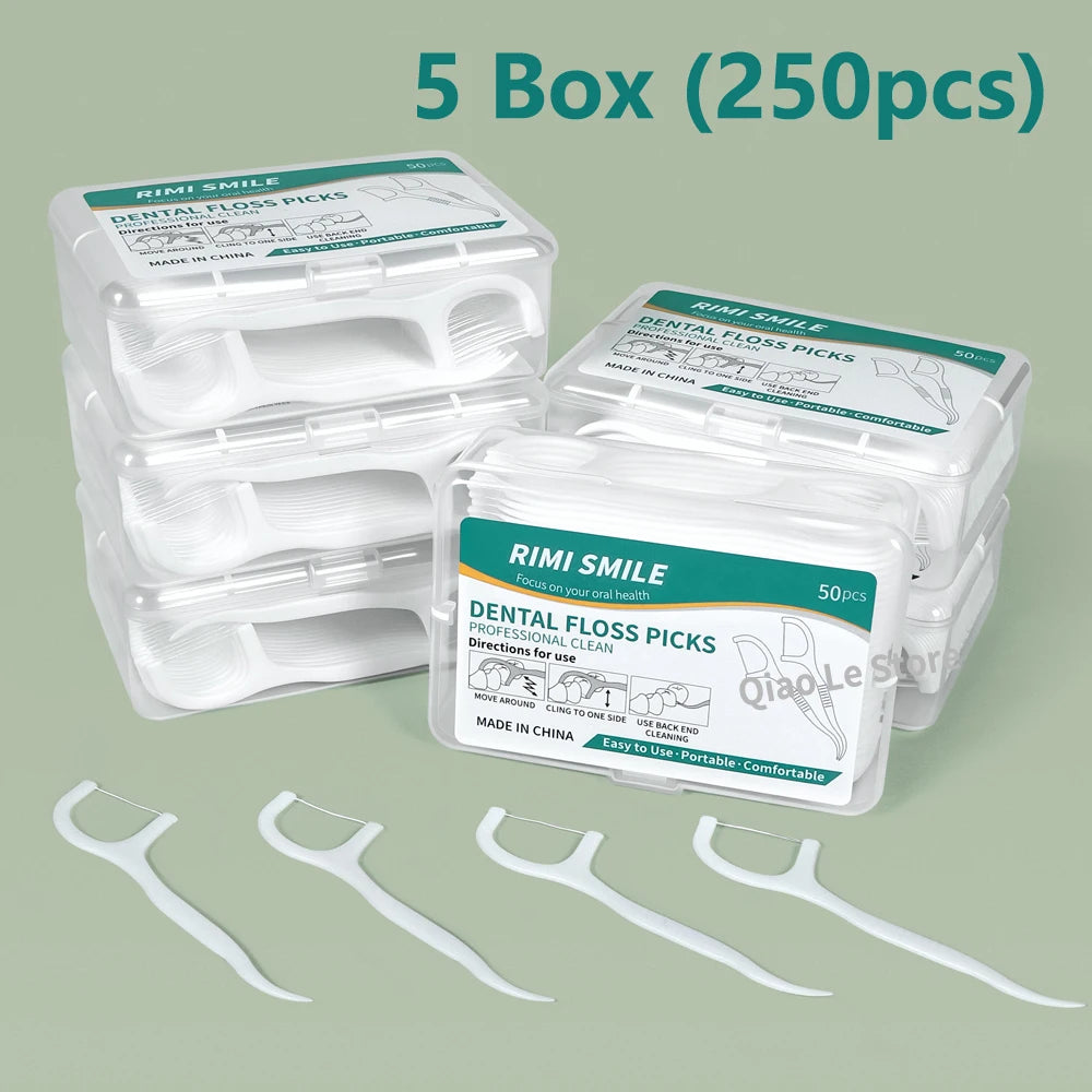 1/2/5/10 Box Portable Disposable Dental Floss Plastic Toothpick